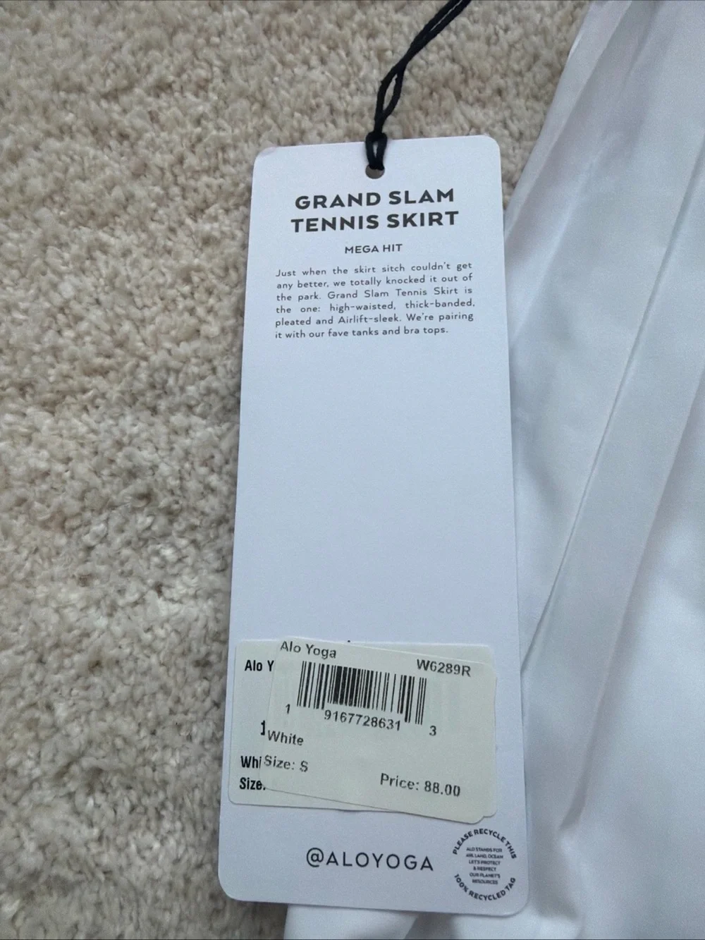 ALO Yoga Grand Slam Tennis Skirt - White